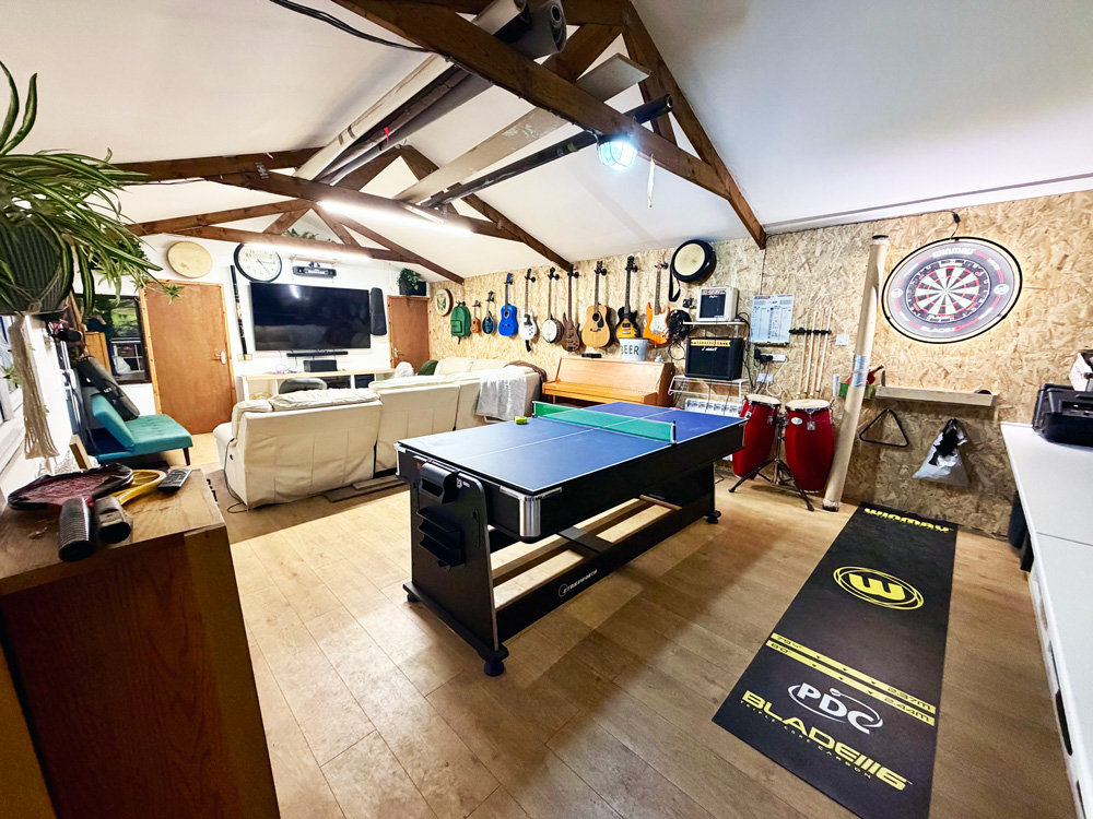 Playroom with table tennis and darts